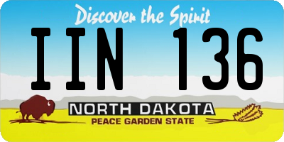 ND license plate IIN136
