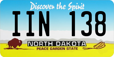 ND license plate IIN138
