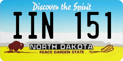 ND license plate IIN151