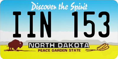 ND license plate IIN153