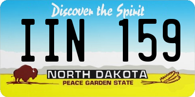 ND license plate IIN159