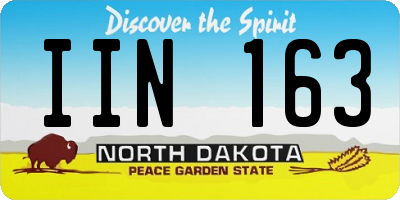 ND license plate IIN163