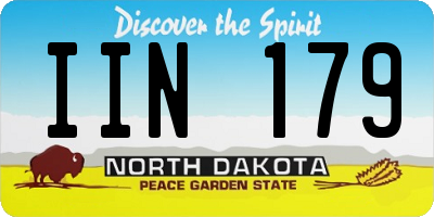 ND license plate IIN179