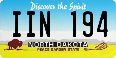ND license plate IIN194