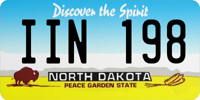 ND license plate IIN198
