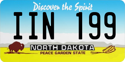 ND license plate IIN199