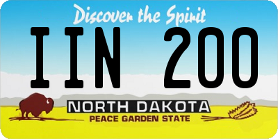 ND license plate IIN200