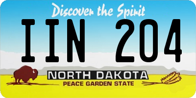 ND license plate IIN204