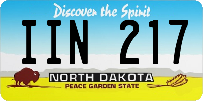 ND license plate IIN217