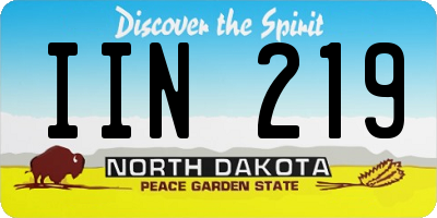 ND license plate IIN219