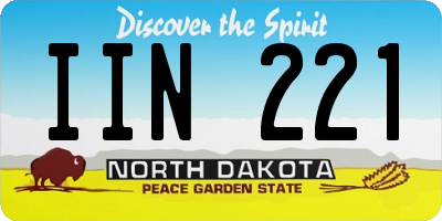 ND license plate IIN221