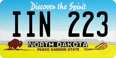 ND license plate IIN223