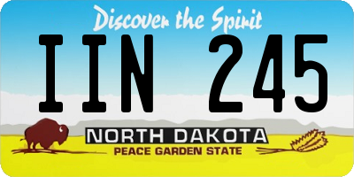 ND license plate IIN245