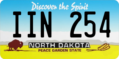 ND license plate IIN254