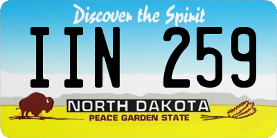 ND license plate IIN259
