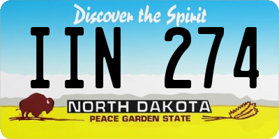 ND license plate IIN274