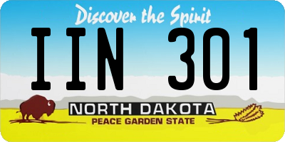 ND license plate IIN301