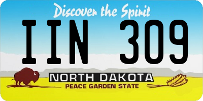 ND license plate IIN309