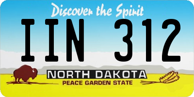 ND license plate IIN312