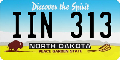 ND license plate IIN313