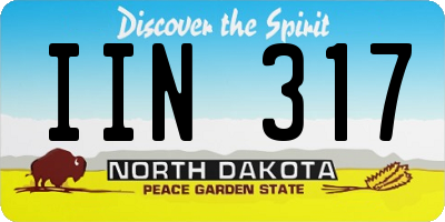 ND license plate IIN317