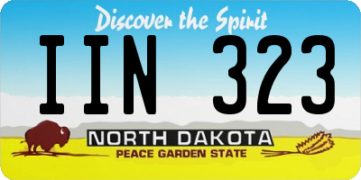 ND license plate IIN323