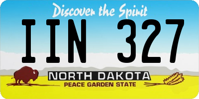 ND license plate IIN327