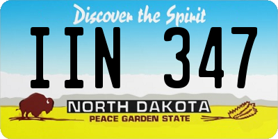 ND license plate IIN347