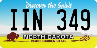 ND license plate IIN349