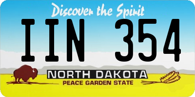 ND license plate IIN354