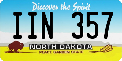 ND license plate IIN357