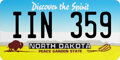 ND license plate IIN359
