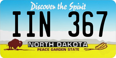 ND license plate IIN367