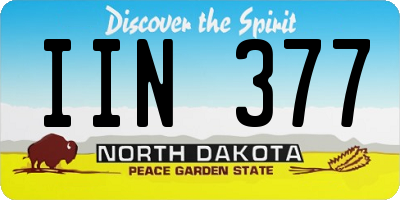 ND license plate IIN377