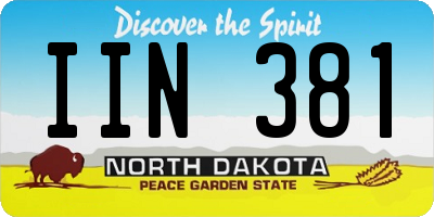ND license plate IIN381