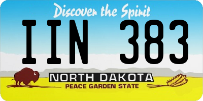 ND license plate IIN383