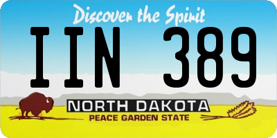 ND license plate IIN389