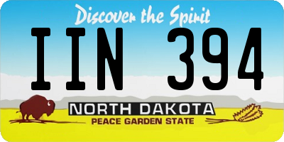 ND license plate IIN394