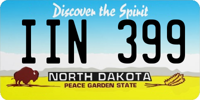 ND license plate IIN399