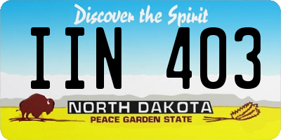 ND license plate IIN403