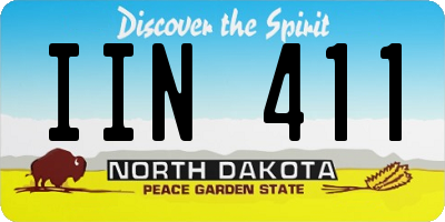 ND license plate IIN411