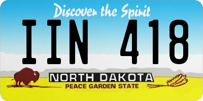 ND license plate IIN418