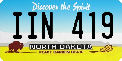 ND license plate IIN419