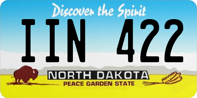 ND license plate IIN422