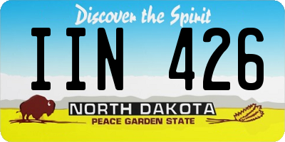 ND license plate IIN426