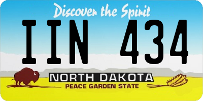 ND license plate IIN434