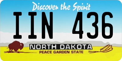 ND license plate IIN436