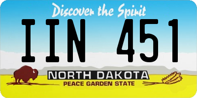 ND license plate IIN451