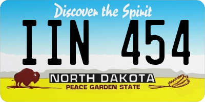 ND license plate IIN454