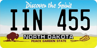 ND license plate IIN455